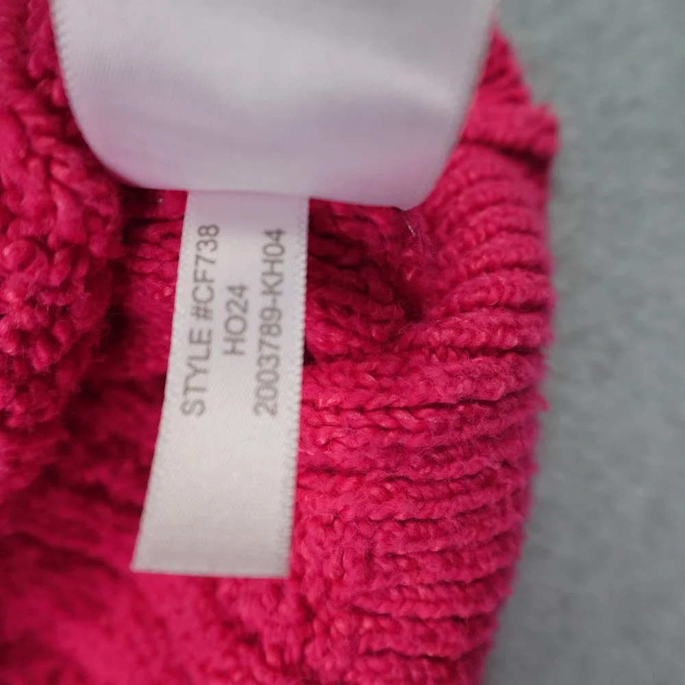 J. Crew Sweater Womens XL Pink Cable Knit Preppy Pullover Mock Neck Chunky
